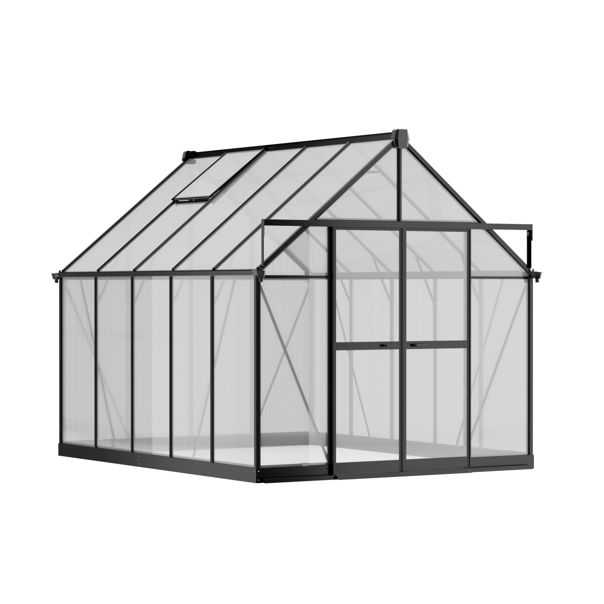 Gewächshaus 234 x 244 x 312 cm, verstärkte Konstruktion, Polycarbonat 6 mm Gewächshaus 234 x 244 x 312 cm, verstärkte Konstruktion, Polycarbonat 6 mm