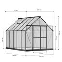 Gewächshaus 234 x 244 x 312 cm, verstärkte Konstruktion, Polycarbonat 6 mm