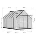 Gewächshaus 240 x 244 x 371 cm, verstärkte Konstruktion, Polycarbonat 6 mm