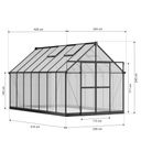 Gewächshaus 240 x 244 x 429 cm, verstärkte Konstruktion, Polycarbonat 6 mm