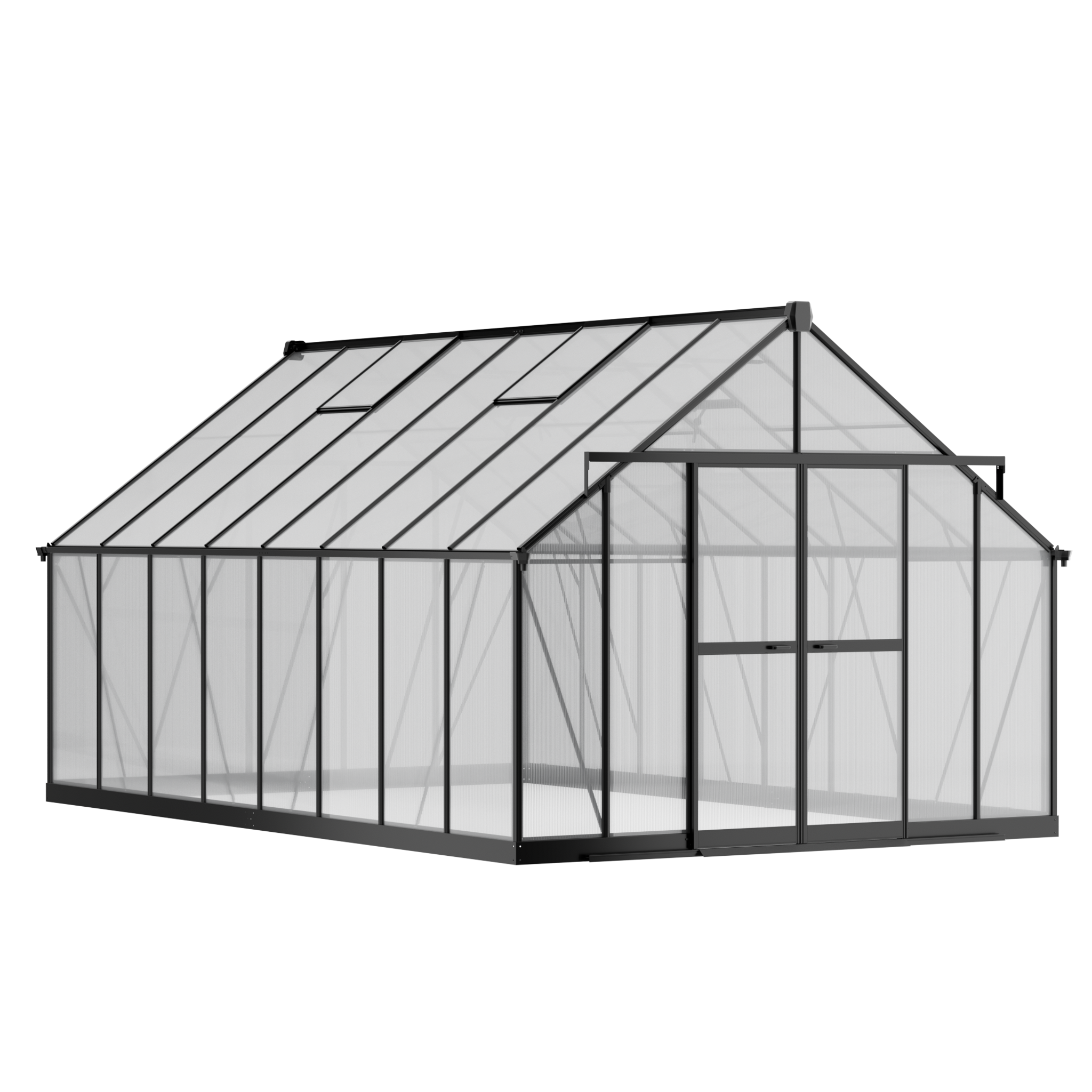 Gewächshaus 245 x 305 x 488 cm, verstärkte Konstruktion, Polycarbonat 6 mm Gewächshaus 245 x 305 x 488 cm, verstärkte Konstruktion, Polycarbonat 6 mm