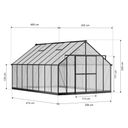Gewächshaus 245 x 305 x 488 cm, verstärkte Konstruktion, Polycarbonat 6 mm