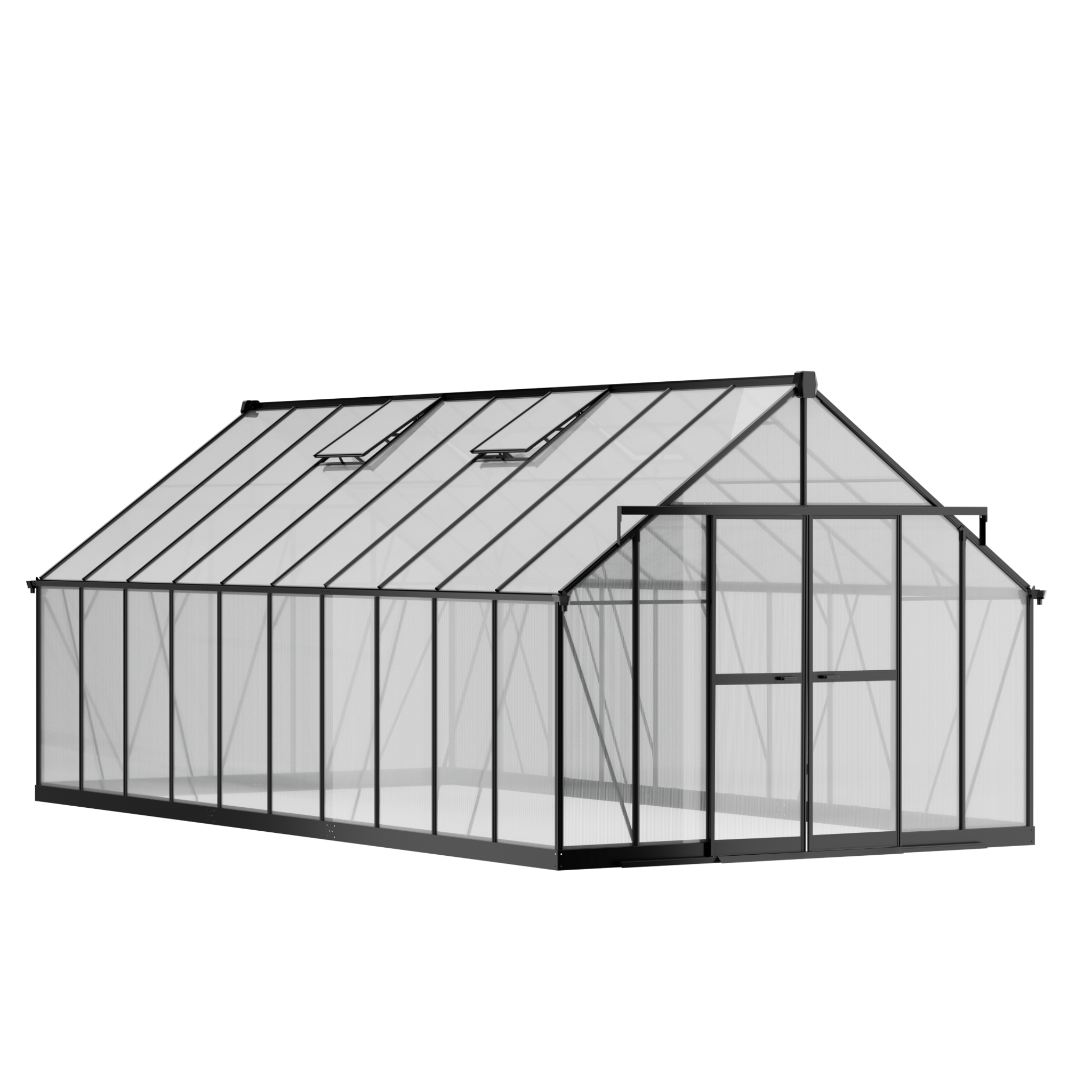 Gewächshaus 245 x 305 x 606 cm, verstärkte Konstruktion, Polycarbonat 6 mm Gewächshaus 245 x 305 x 606 cm, verstärkte Konstruktion, Polycarbonat 6 mm