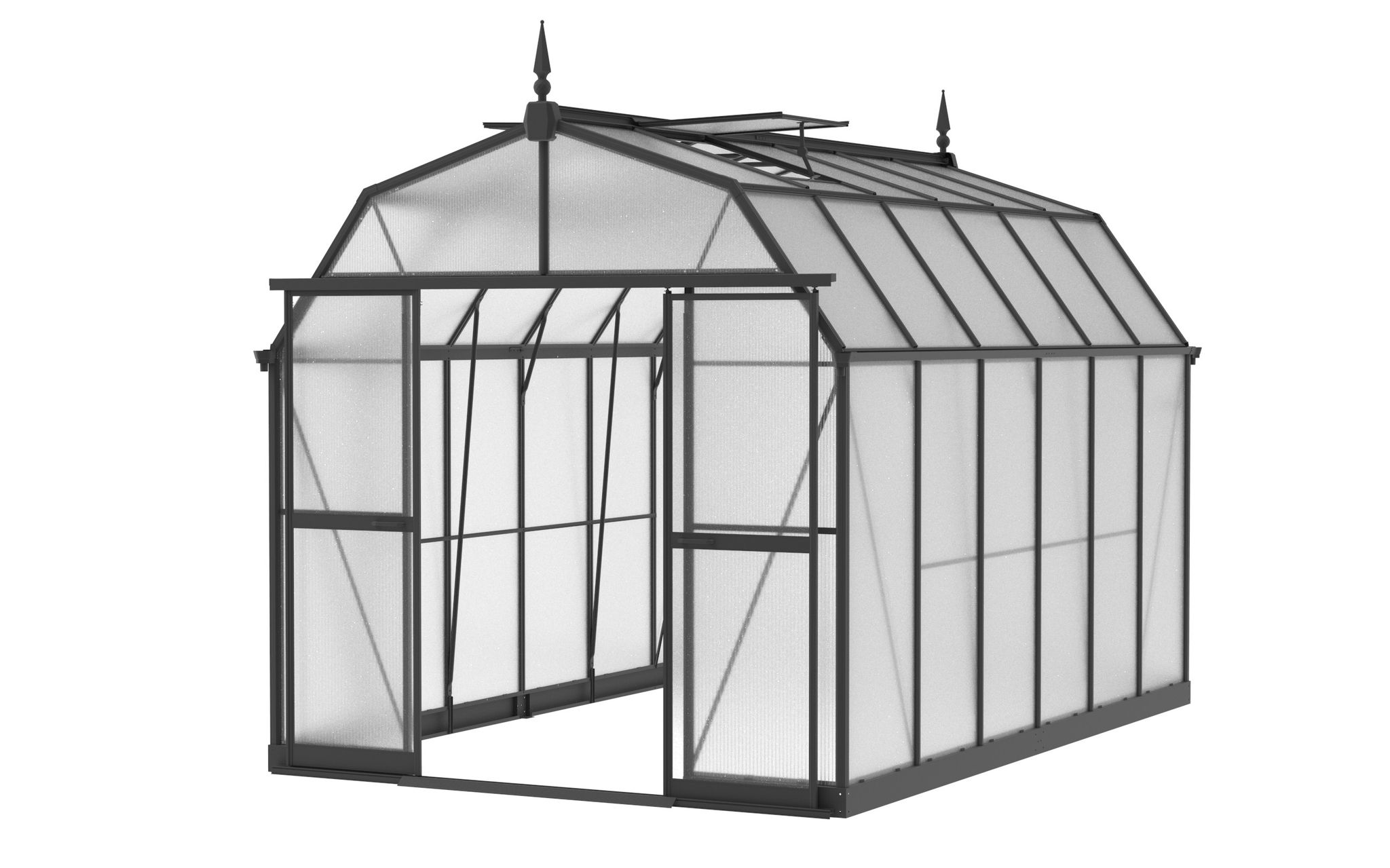Gewächshaus 248 x 243 x 370 cm, schwarz