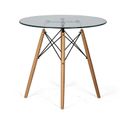 Glas-Kantinentisch, Glas-Konferenztisch VIDRIO, Durchmesser 80 cm
