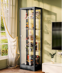 Glasvitrine, 1800 × 400 × 400 mm, schwarz