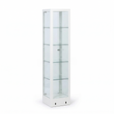 Glasvitrine, 1800 × 400 × 400 mm, weiß