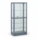 Glasvitrine, 1800 × 800 × 400 mm, grau