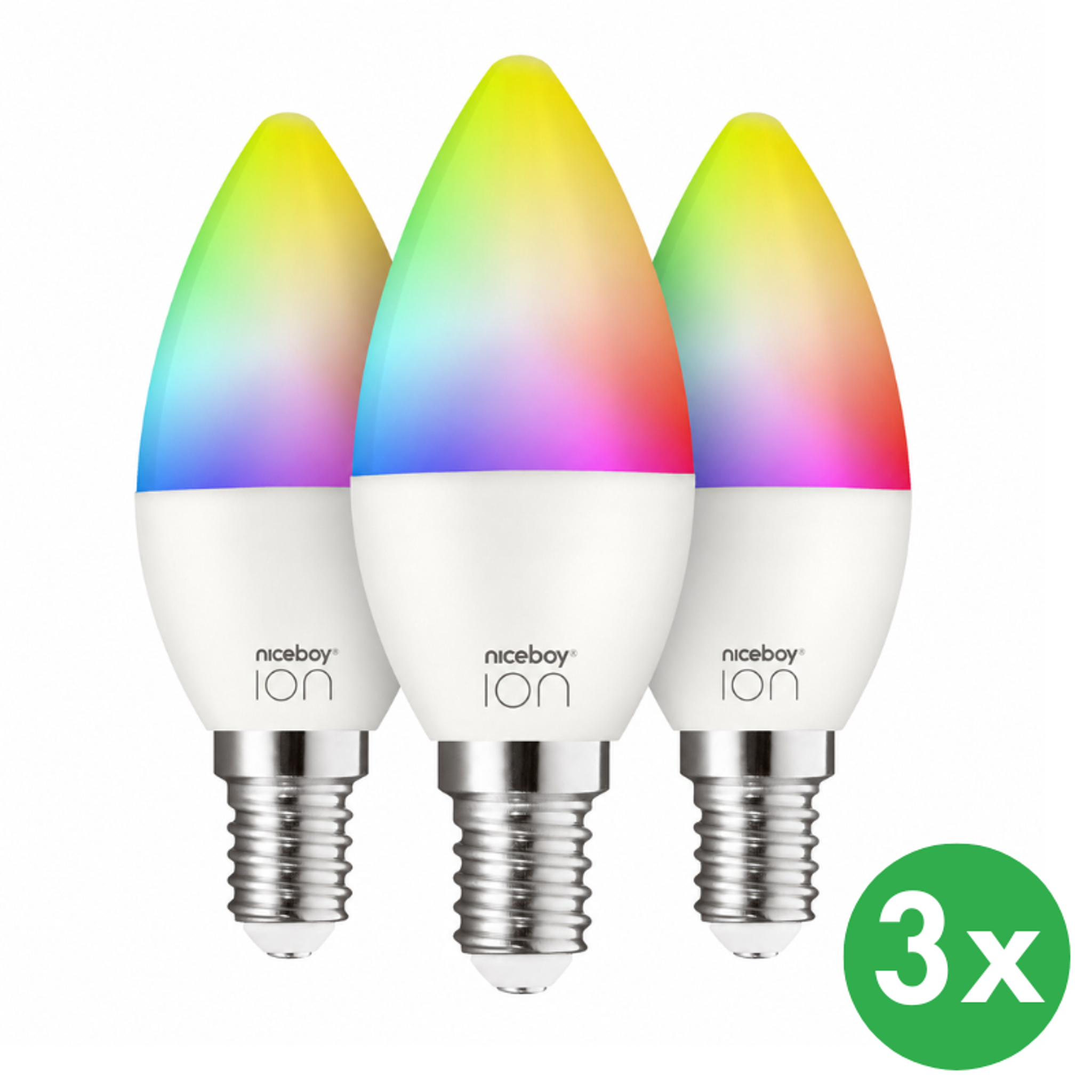 Glühbirnen Niceboy ION SmartBulb RGB, 6 W, E14, 3 St. Glühbirnen Niceboy ION SmartBulb RGB, 6 W, E14, 3 St.