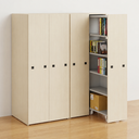Großraumschrank mit ausziehbaren Regalen, 841 × 846 × 2000 mm, Birke Großraumschrank mit ausziehbaren Regalen, 841 × 846 × 2000 mm, Birke