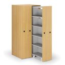 Großraumschrank mit ausziehbaren Regalen, 841 × 846 × 2000 mm, Buche