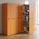 Großraumschrank mit ausziehbaren Regalen, 841 × 846 × 2000 mm, Kirschbaum