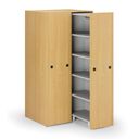 Großraumschrank mit ausziehbaren Regalen, 989 × 846 × 2000 mm, Buche