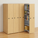 Großraumschrank mit ausziehbaren Regalen, 989 × 846 × 2000 mm, Buche