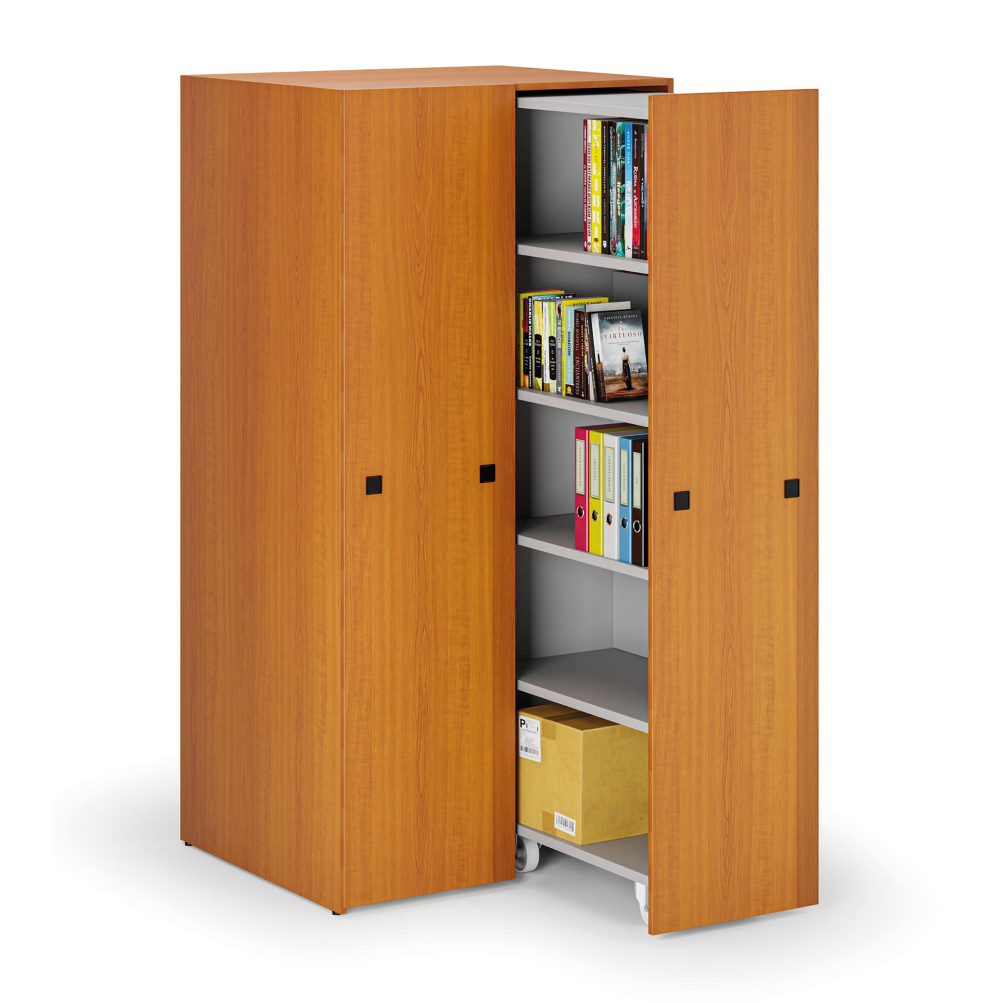 Großraumschrank mit ausziehbaren Regalen, 989 × 846 × 2000 mm, Kirschbaum