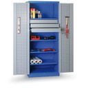 GÜDE Metall-Werkstatt-Werkzeugschrank, 4 Regalböden, 3 Schubladen, geschweißt, Tragfähigkeit 60 kg, 780 x 580 x 1920 mm