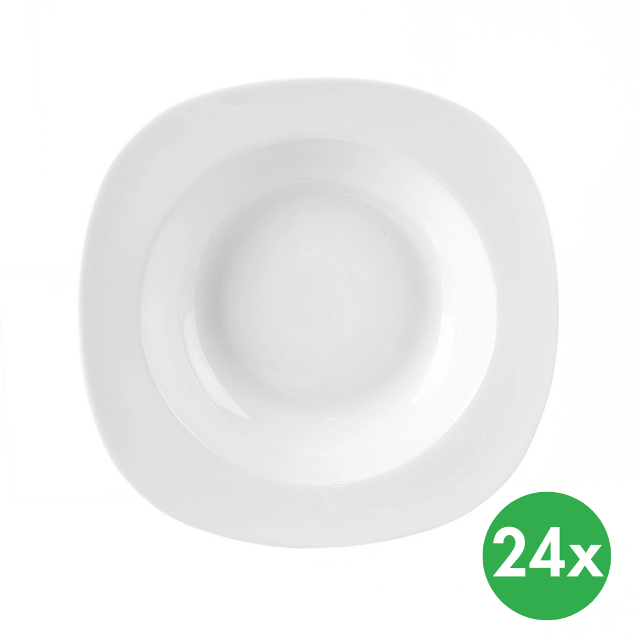 Hlboký tanier MONA, hranatý, 21 x 21 cm, porcelán, 24 ks