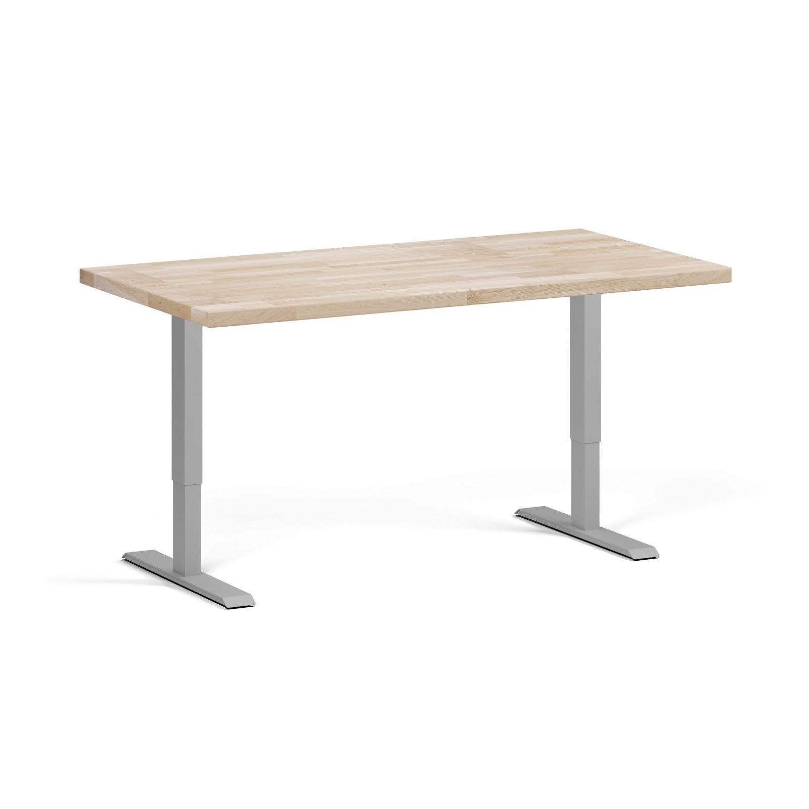B2B Partner Höhenverstellbare Werkbank für die Werkstatt, 2 Motoren, 1500 x 800 x 760-1230 mm, graues Untergestell