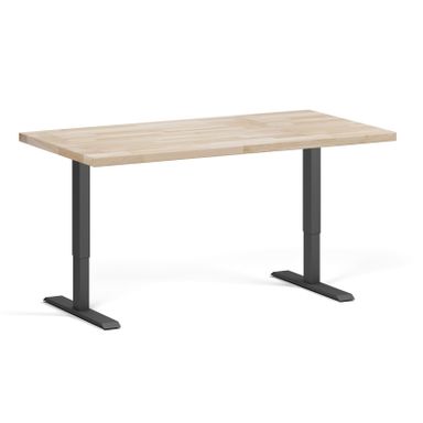 Höhenverstellbare Werkbank für die Werkstatt, 2 Motoren, 1500 x 800 x 760-1230 mm, schwarzer Untergestell