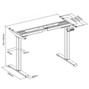 Höhenverstellbare Werkbank für die Werkstatt, 2 Motoren, 1700 x 800 x 760-1230 mm, schwarzer Untergestell