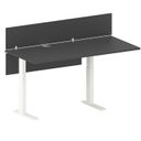Höhenverstellbarer ArbeitsSchreibtisch FUTURE, 1700 x 800 x 745-1215 mm, mit Trennwand, Weiß/Graphit