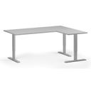 Höhenverstellbarer Eckschreibtisch, 3 Motoren, 74-121 cm, L/R, Tischplatte 180x140 cm, graues Metallgestell, grau
