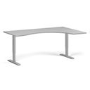 Höhenverstellbarer Schreibtisch, 1 Motor, 74-123 cm, ergonomisch L/R, Tischplatte 180x120 cm, graues Metallgestell, grau