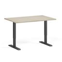 Höhenverstellbarer Schreibtisch, 1 Motor, 74-123 cm, Tischplatte 120x80 cm, schwarzes Metallgestell, Eiche natur