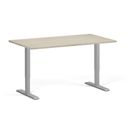 Höhenverstellbarer Schreibtisch, 1 Motor, 74-123 cm, Tischplatte 140x80 cm, graues Metallgestell, Eiche natur
