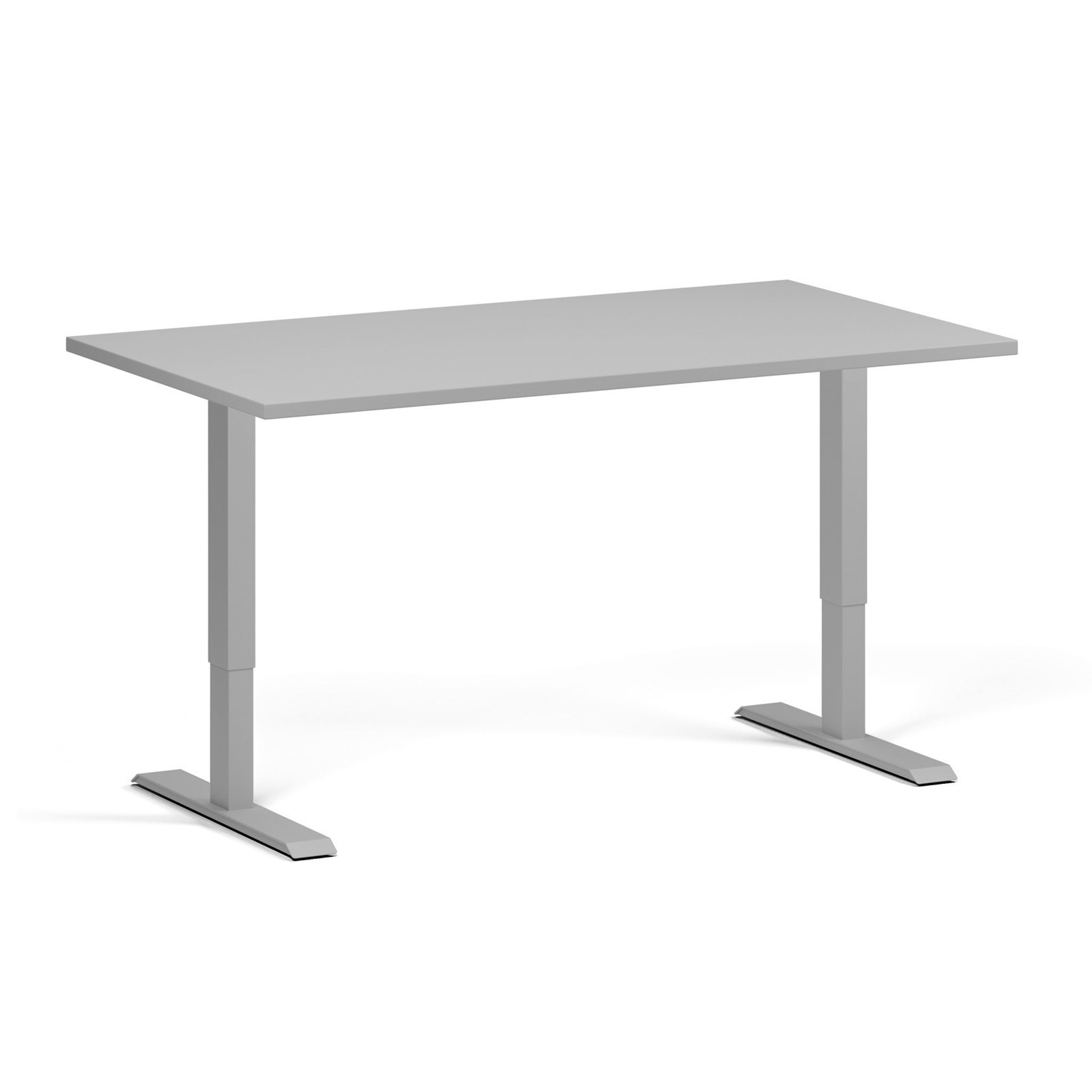 Höhenverstellbarer Schreibtisch, 1 Motor, 74-123 cm, Tischplatte 140x80 cm, graues Metallgestell, grau