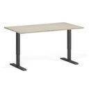 Höhenverstellbarer Schreibtisch, 1 Motor, 74-123 cm, Tischplatte 140x80 cm, schwarzes Metallgestell, Eiche natur
