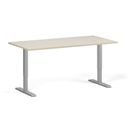 Höhenverstellbarer Schreibtisch, 1 Motor, 74-123 cm, Tischplatte 160x80 cm, graues Metallgestell, Birke