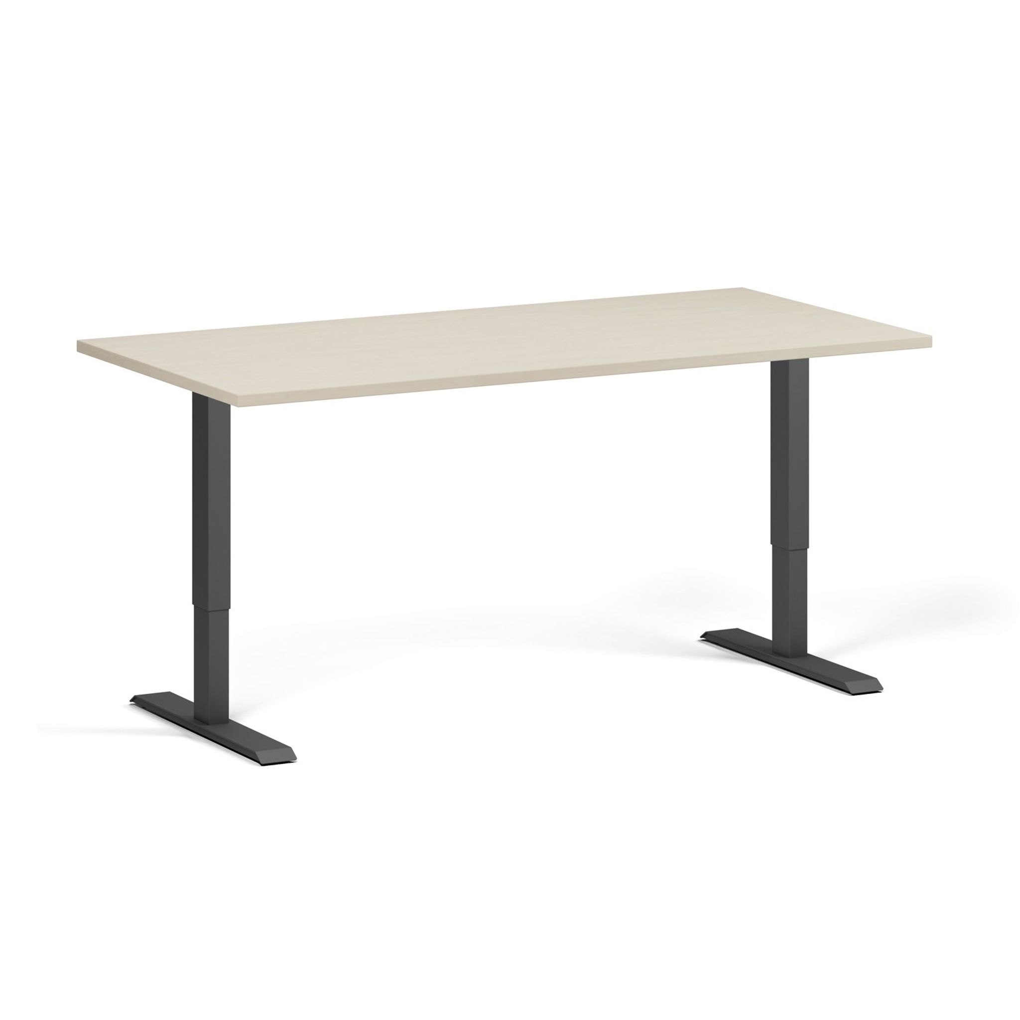 Höhenverstellbarer Schreibtisch, 1 Motor, 74-123 cm, Tischplatte 160x80 cm, schwarzes Metallgestell