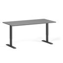 Höhenverstellbarer Schreibtisch, 1 Motor, 74-123 cm, Tischplatte 160x80 cm, schwarzes Metallgestell, Graphit
