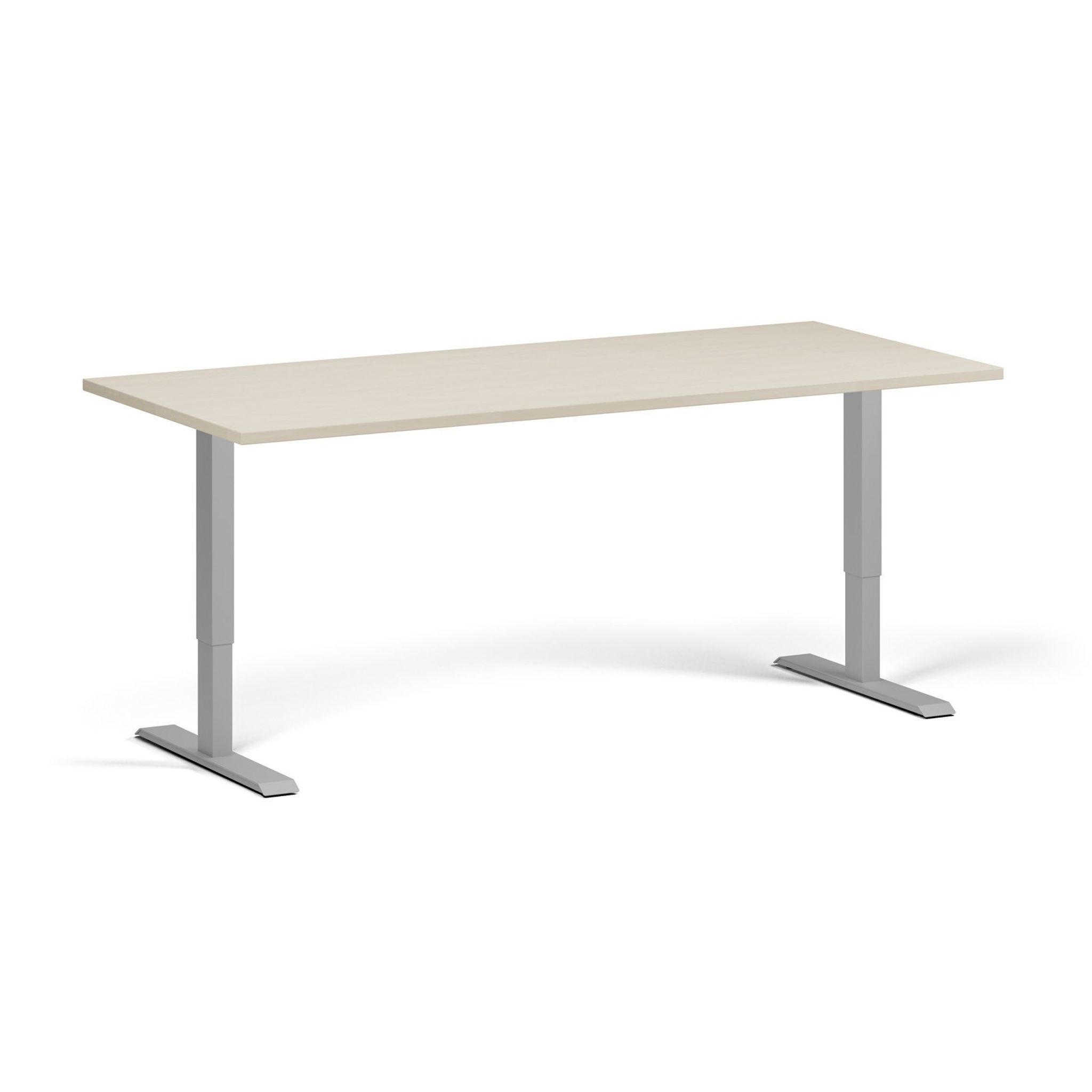 Höhenverstellbarer Schreibtisch, 1 Motor, 74-123 cm, Tischplatte 180x80 cm, graues Metallgestell