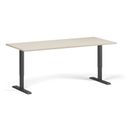Höhenverstellbarer Schreibtisch, 1 Motor, 74-123 cm, Tischplatte 180x80 cm, schwarzes Metallgestell, Birke