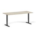 Höhenverstellbarer Schreibtisch, 1 Motor, 74-123 cm, Tischplatte 180x80 cm, schwarzes Metallgestell, Eiche natur