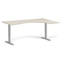 Höhenverstellbarer Schreibtisch, 1 Motor, 745 - 1235 mm, ergonomisch L/R, Tischplatte 1800 x 1200 mm, graues Untergestell, Birke