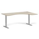 Höhenverstellbarer Schreibtisch, 1 Motor, 745 - 1235 mm, ergonomisch L/R, Tischplatte 1800 x 1200 mm, graues Untergestell, Eiche natur
