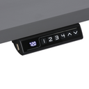 Höhenverstellbarer Schreibtisch, 1 Motor, 745 - 1235 mm, ergonomisch L/R, Tischplatte 1800 x 1200 mm, graues Untergestell, grau