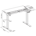 Höhenverstellbarer Schreibtisch, 1 Motor, 745 - 1235 mm, Tischplatte 1400 x 800 mm, graues Untergestell, Eiche natur