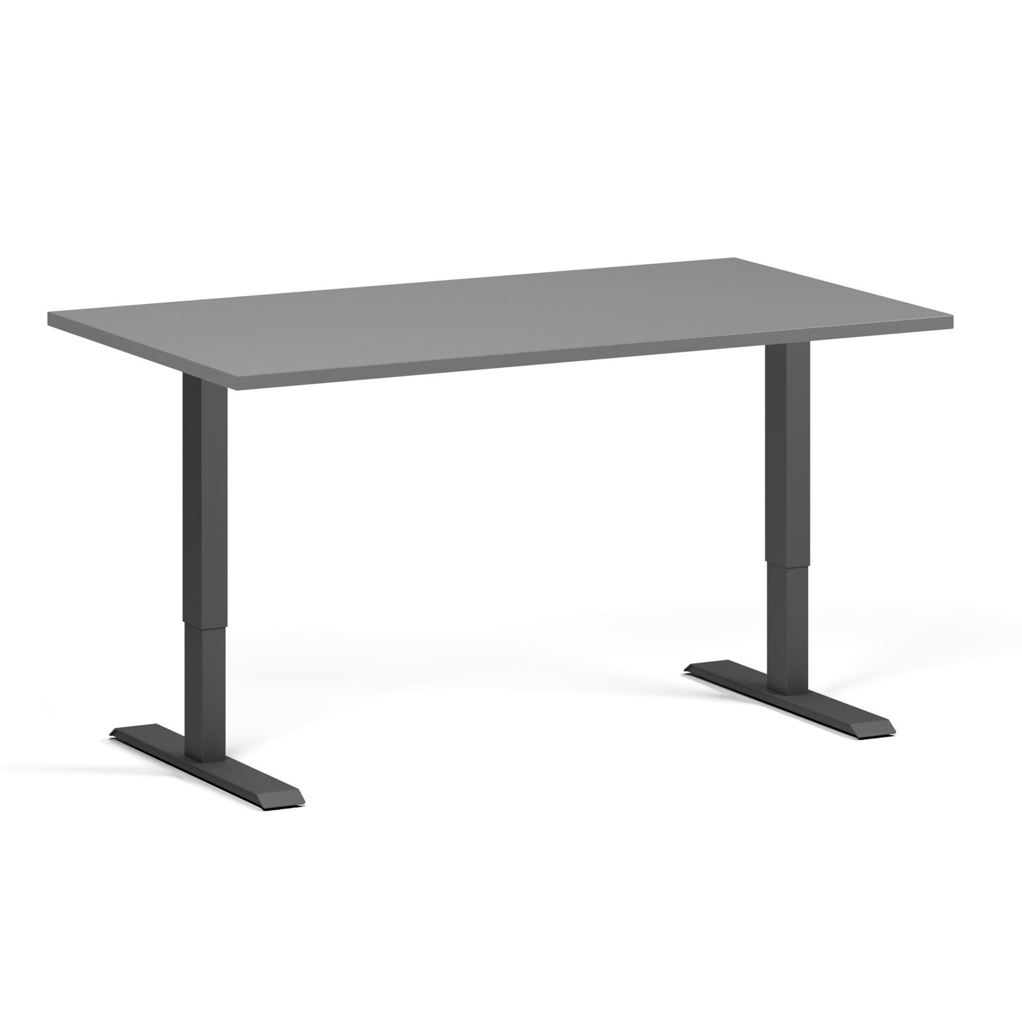 Höhenverstellbarer Schreibtisch, 1 Motor, 745 - 1235 mm, Tischplatte 1400 x 800 mm, schwarzes Untergestell, Graphit