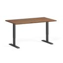Höhenverstellbarer Schreibtisch, 1 Motor, 745 - 1235 mm, Tischplatte 1400 x 800 mm, schwarzes Untergestell, Nussbaum