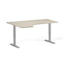 Höhenverstellbarer Schreibtisch, 2 Motoren, 74-121 cm, Ecke L/R, Tischplatte 160x120 cm, graues Metallgestell, Eiche natur