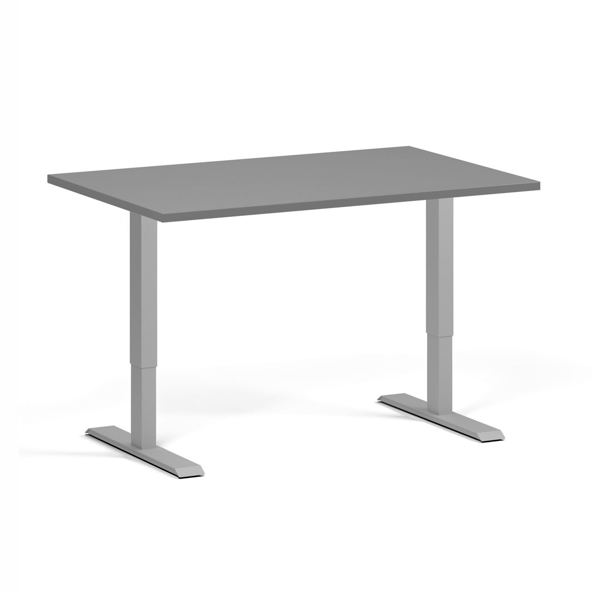 Höhenverstellbarer Schreibtisch, 2 Motoren, 74-121 cm, Tischplatte 120x80 cm, graues Metallgestell, Graphit