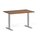 Höhenverstellbarer Schreibtisch, 2 Motoren, 74-121 cm, Tischplatte 120x80 cm, graues Metallgestell, Nussbaum