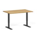 Höhenverstellbarer Schreibtisch, 2 Motoren, 74-121 cm, Tischplatte 120x80 cm, schwarzes Metallgestell, Buche