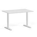 Höhenverstellbarer Schreibtisch, 2 Motoren, 74-121 cm, Tischplatte 120x80 cm, weißes Metallgestell, weiß