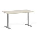 Höhenverstellbarer Schreibtisch, 2 Motoren, 74-121 cm, Tischplatte 140x80 cm, graues Metallgestell, Birke