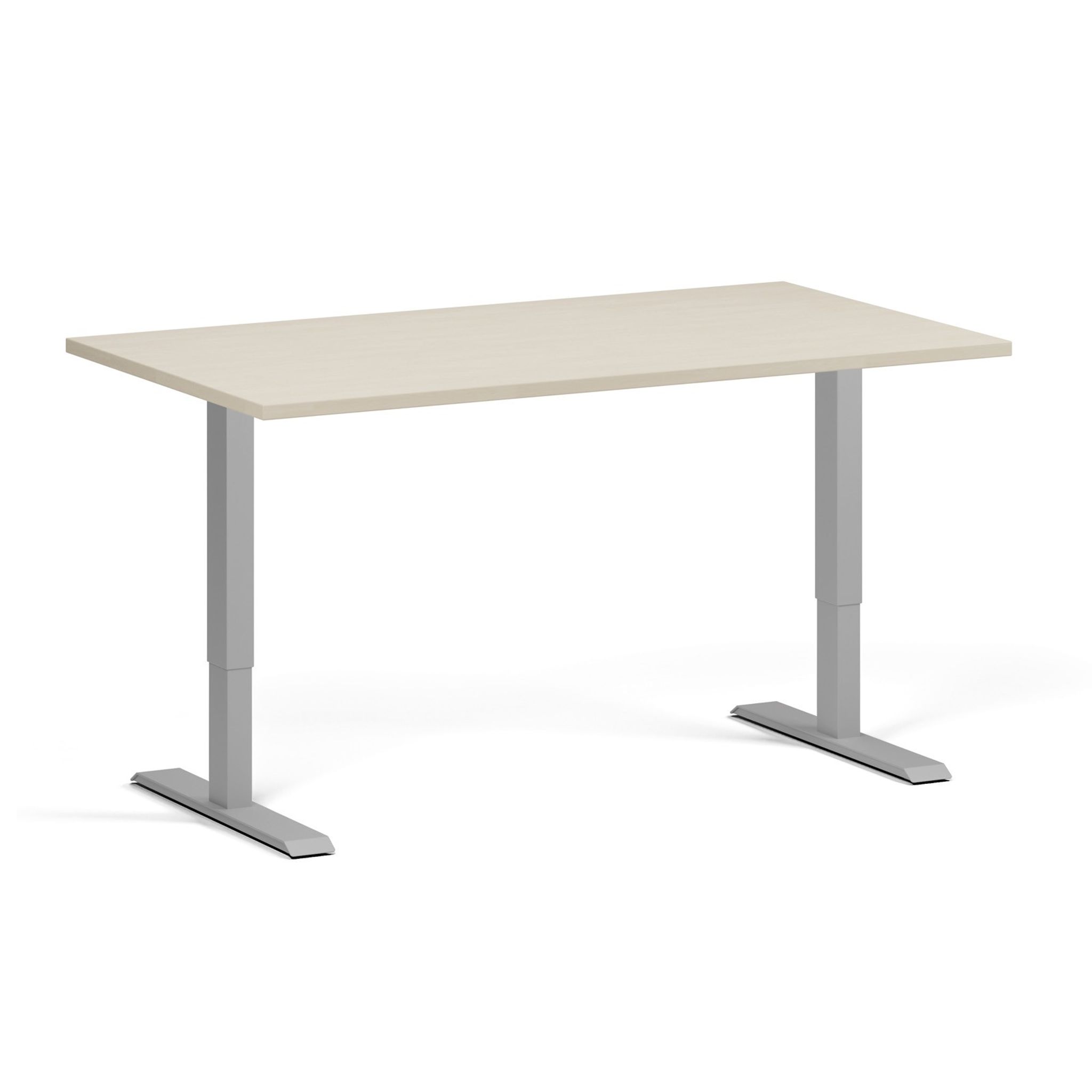 Höhenverstellbarer Schreibtisch, 2 Motoren, 74-121 cm, Tischplatte 140x80 cm, graues Metallgestell